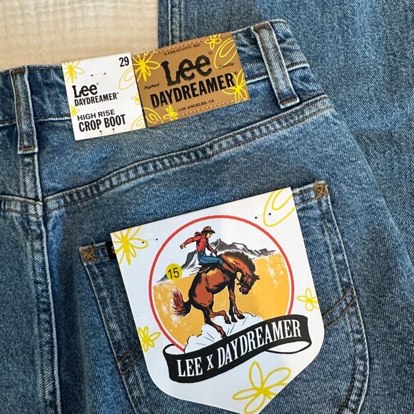Lee x Daydreamer Size 29/28 High Rise Western Crop Bootcut Jeans - Picture 6 of 13